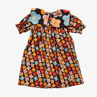 Petite Hailey Black Eggs Print Big Collar Dress