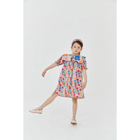 Petite Hailey Beige Eggs Print Big Collar Dress
