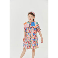 Petite Hailey Beige Eggs Print Big Collar Dress