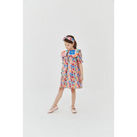 Petite Hailey Beige Eggs Print Big Collar Dress