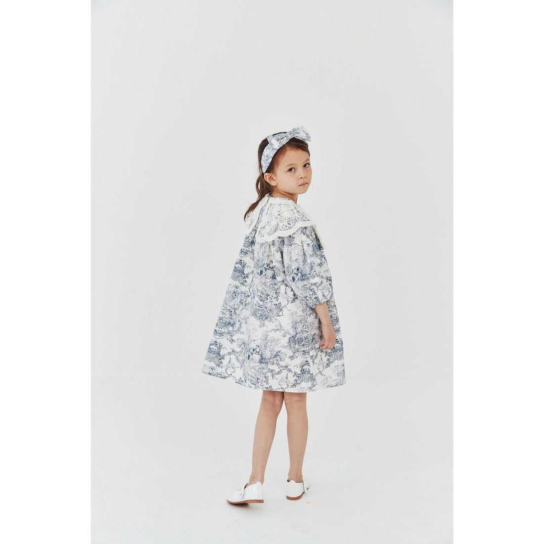 Petite Hailey French Blue Lace Collar Dress