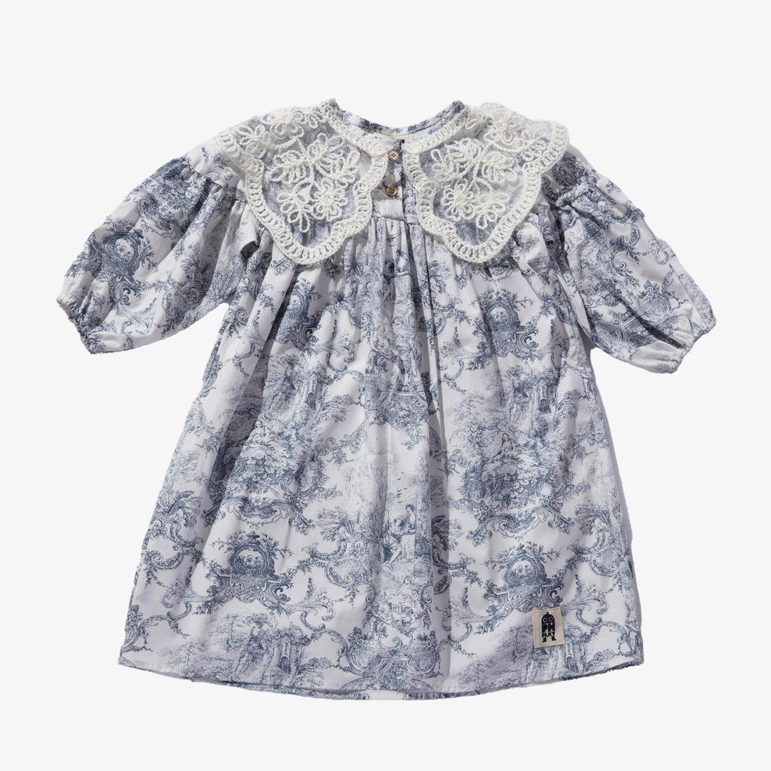Petite Hailey French Blue Lace Collar Dress