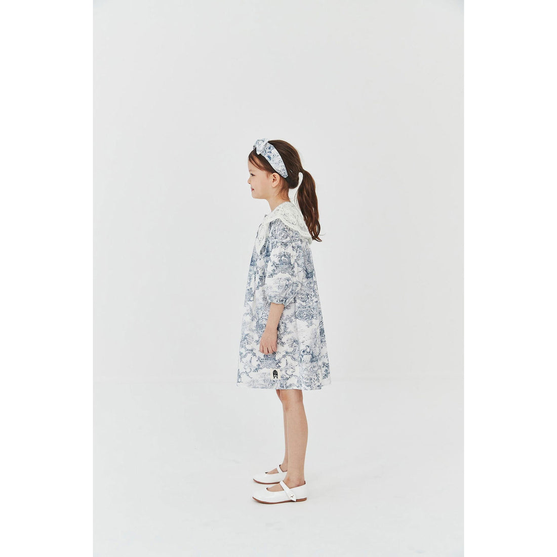 Petite Hailey French Blue Lace Collar Dress