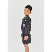 Petite Hailey Charcoal Multi Patched Sweatshirts