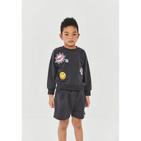 Petite Hailey Charcoal Multi Patched Sweatshirts