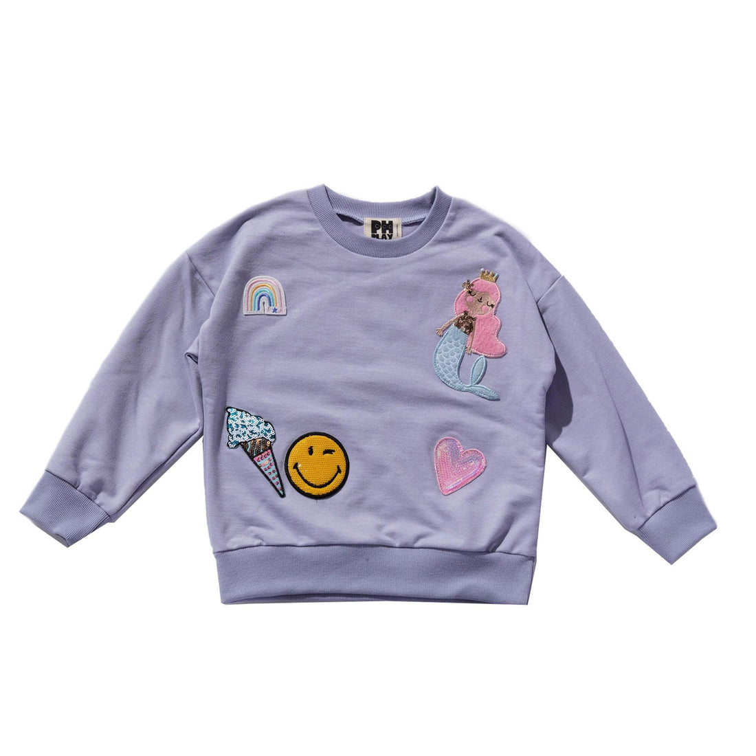 Petite Hailey Lilac Multi Patched Sweatshirts