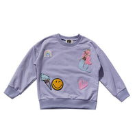 Petite Hailey Lilac Multi Patched Sweatshirts