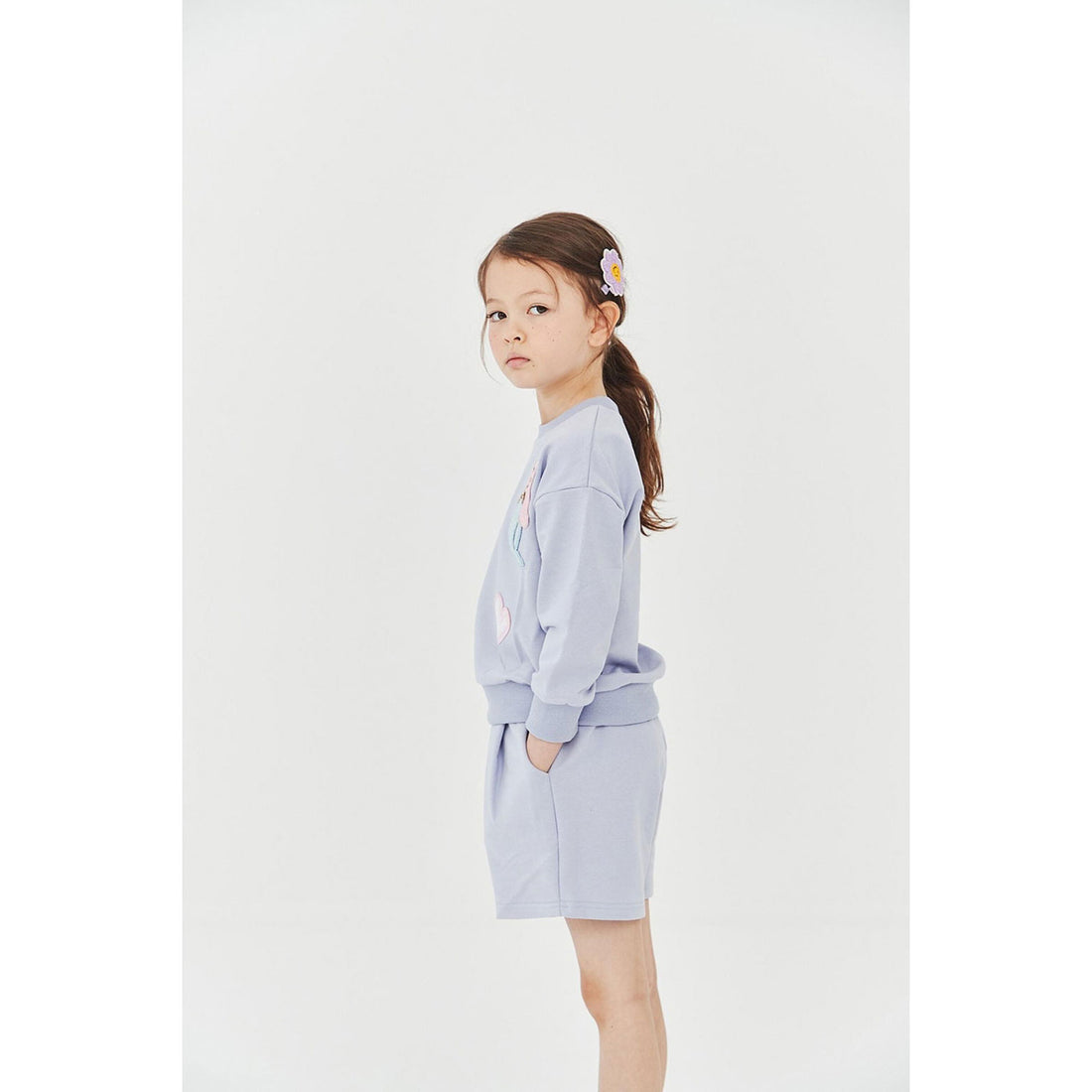 Petite Hailey Lilac Multi Patched Sweatshirts