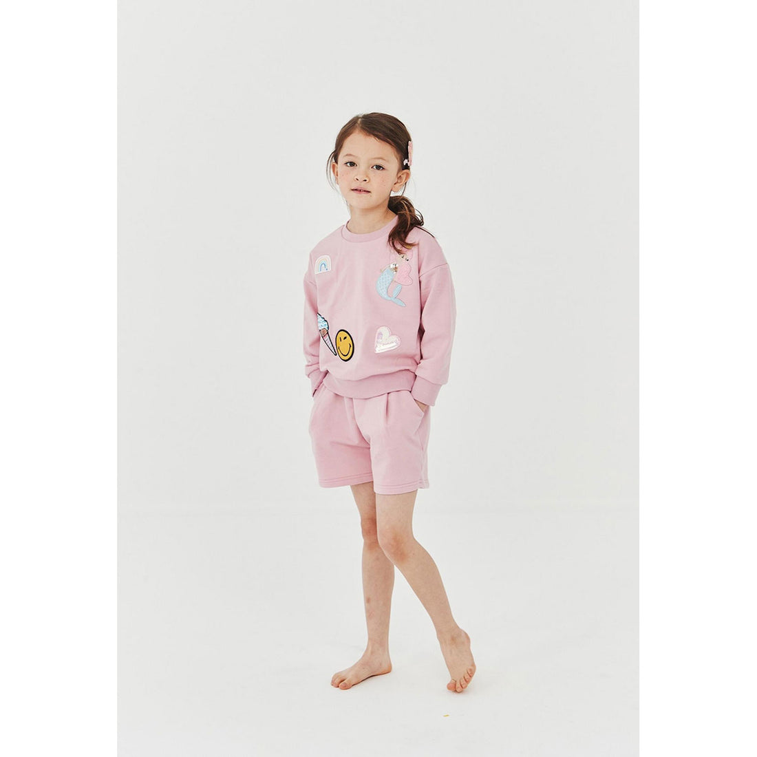 Petite Hailey Pink Multi Patched Sweatshirts