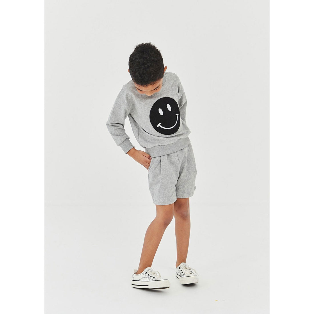 Petite Hailey Grey Smile Sweatshirts