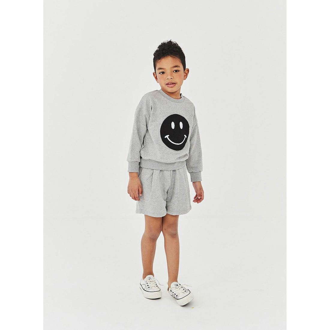 Petite Hailey Grey Smile Sweatshirts