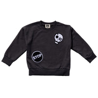 Petite Hailey Charcoal Skull Sweatshirts