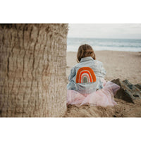 Petite Hailey Rainbow Patched Denim Jacket