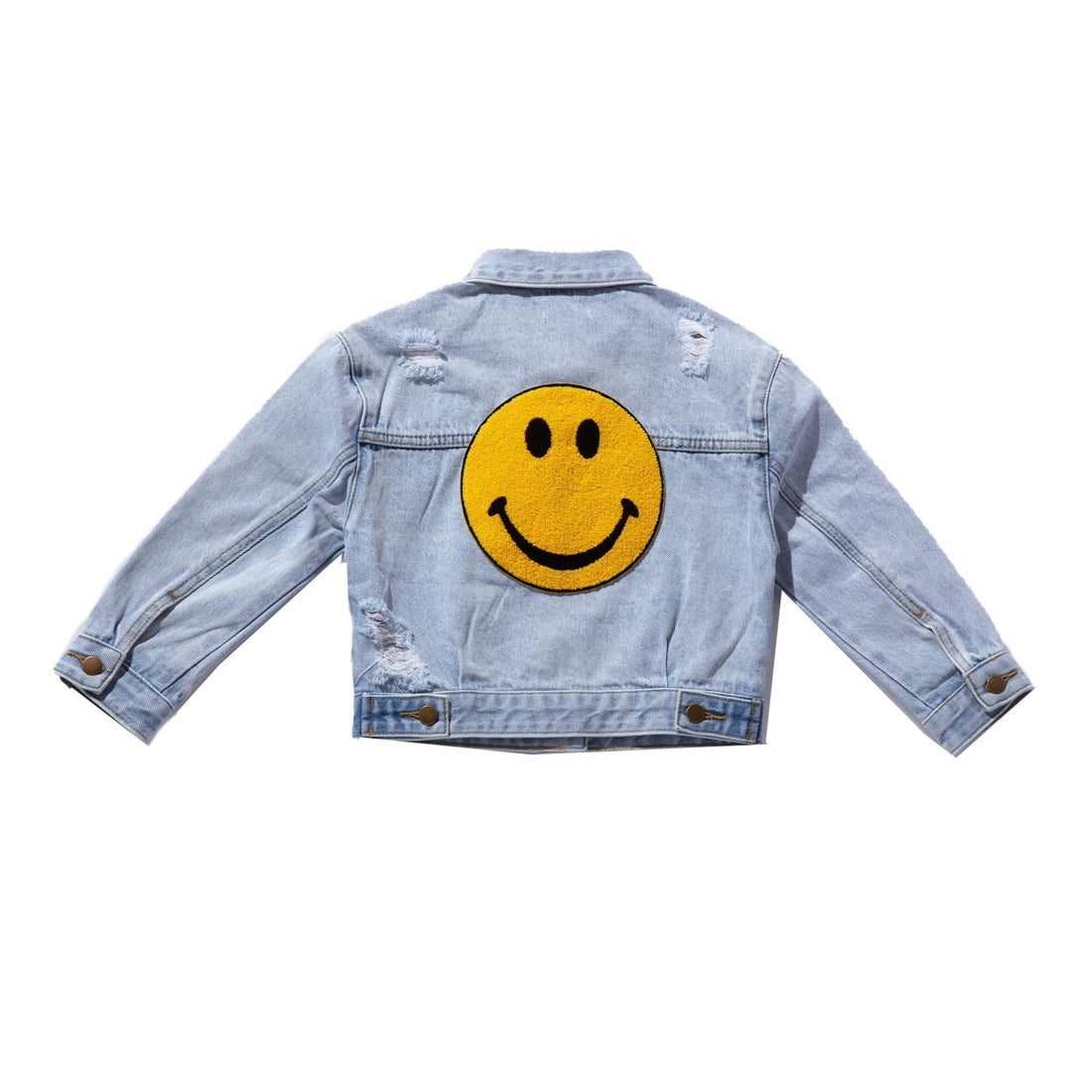 Petite Hailey Yellow Smile Patched Denim Jacket