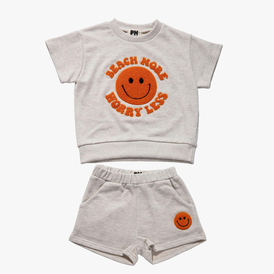 Petite Hailey Smile Patch Sweatshirt Set