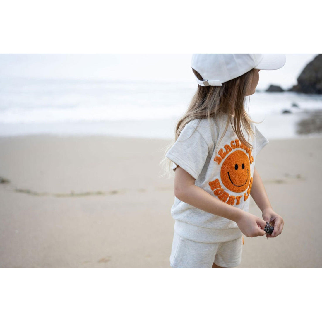 Petite Hailey Smile Patch Sweatshirt Set