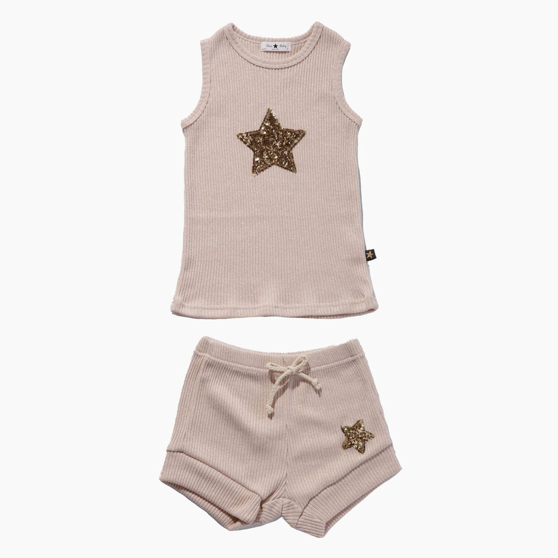 Petite Hailey Peach Glitter Star Set