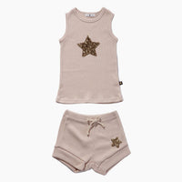 Petite Hailey Peach Glitter Star Set