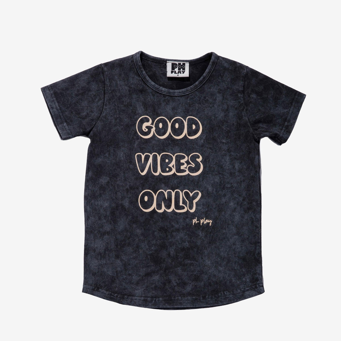Petite Hailey Black Acid Washing Tshirt