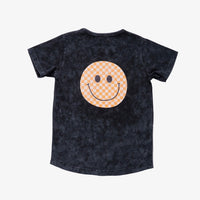Petite Hailey Black Acid Washing Tshirt