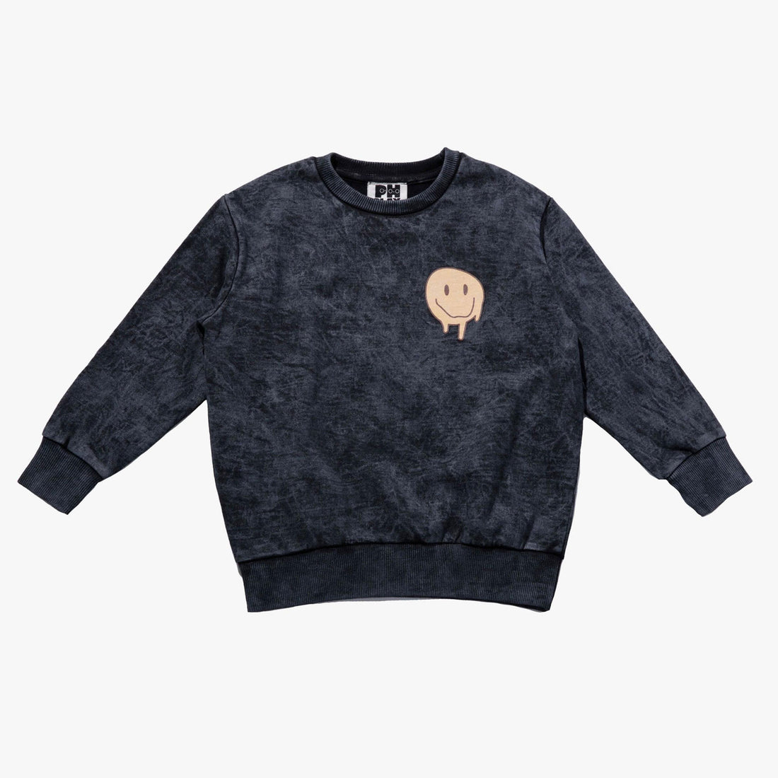 Petite Hailey Black Acid Washing Sweatshirts