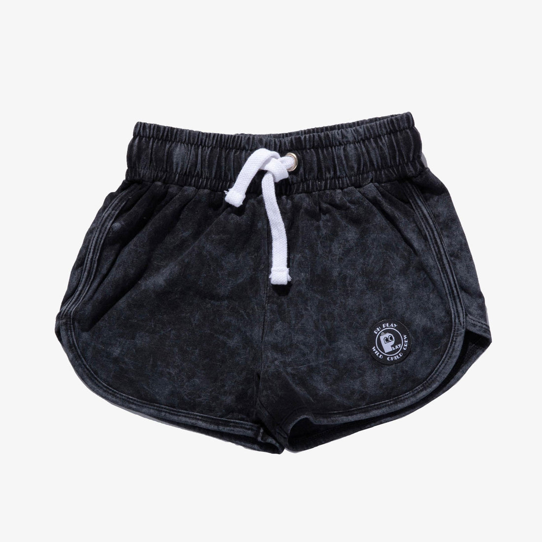 Petite Hailey Black Acid Washing Short