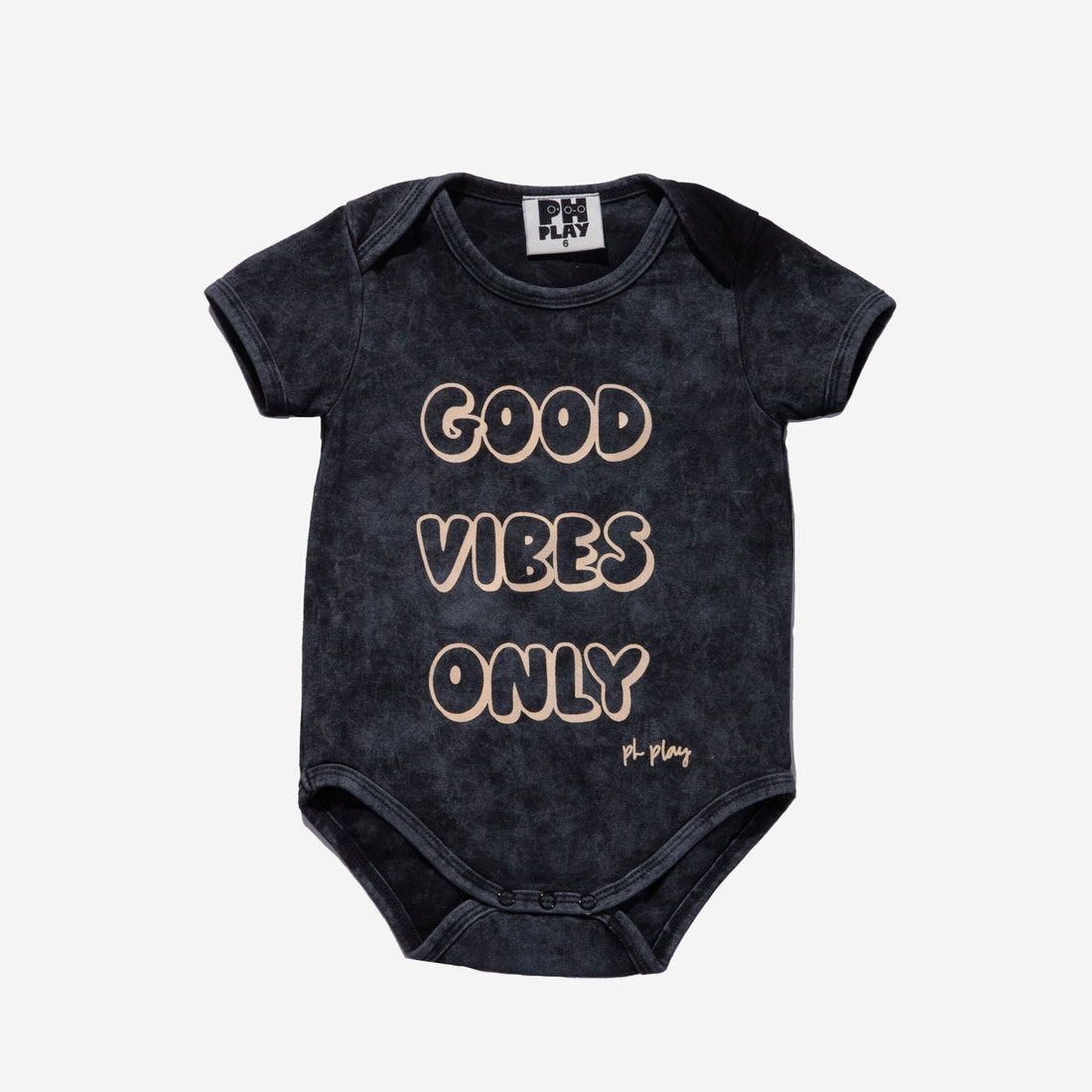 Petite Hailey Black Acid Washing Baby Onesie