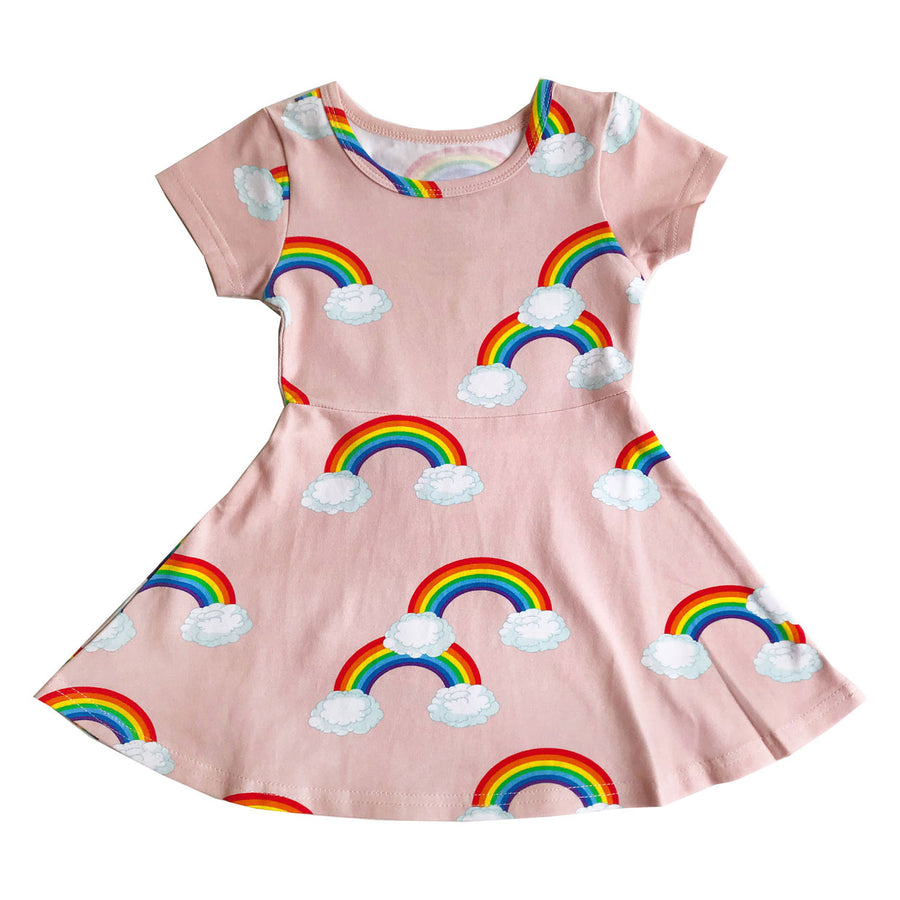 Romey Loves Lulu Pink Rainbow Skater Dress