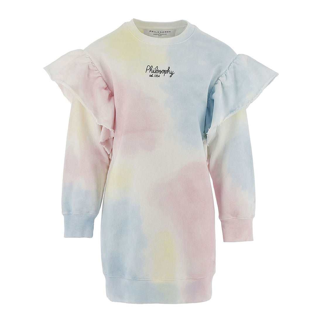 Philosophy Cotton Candy Tie Dye Ruffle Shoulder Dress