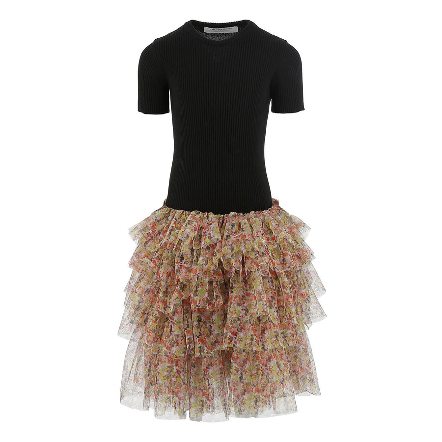 Philosophy Black Ruffle Skirt Dress
