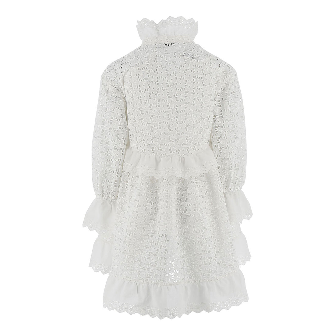 Philosophy White Lace Mock Neck Ruffle Dress  Ladida