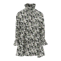 Philosophy Black Floral Mock Neck Ruffle Dress