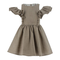 Philosophy Beige Sholder Ruffle Dress