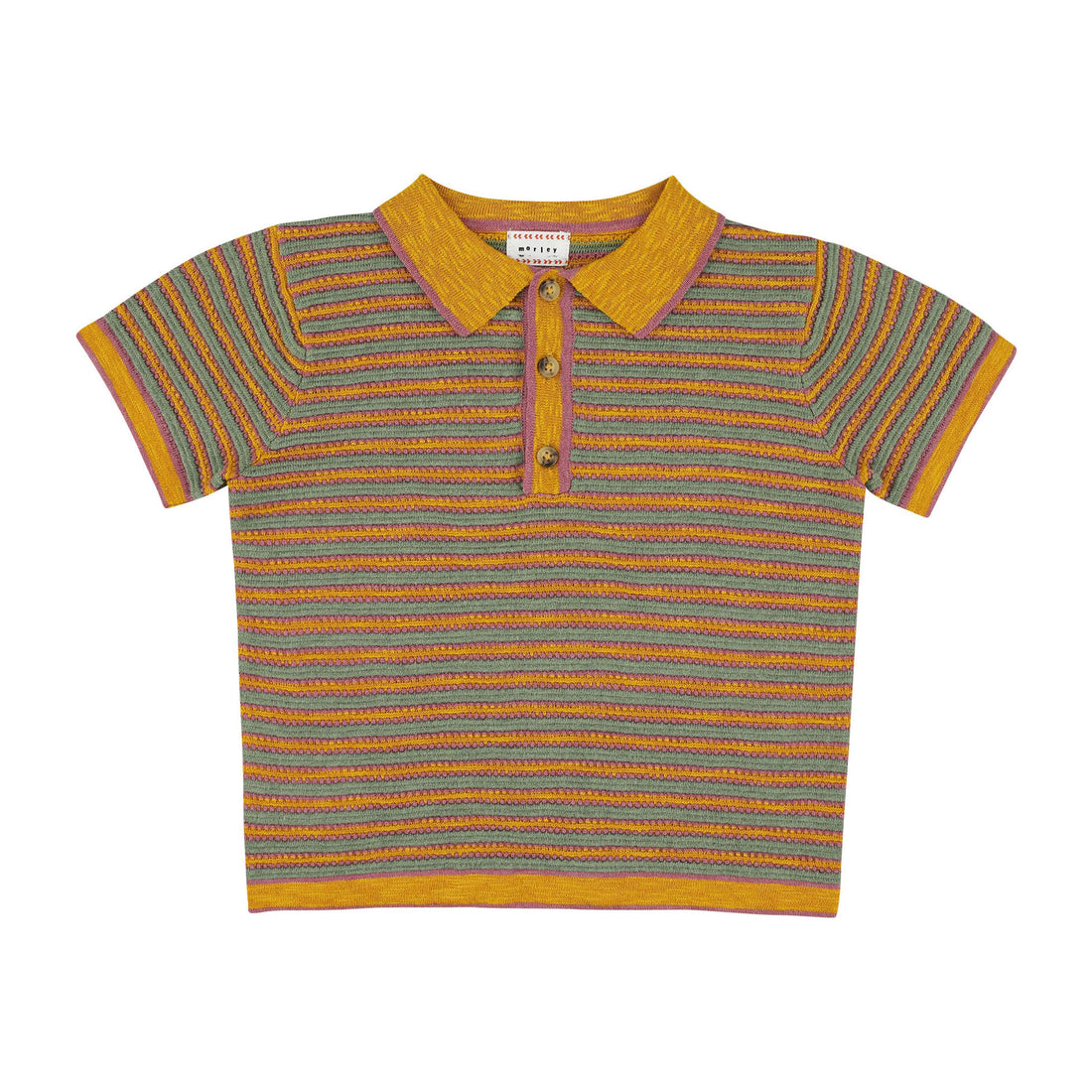 Morley Kurkuma Stripe Cricket Polo