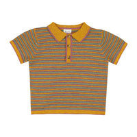 Morley Kurkuma Stripe Cricket Polo