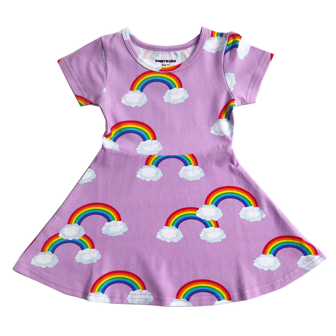 Romey Loves Lulu Purple Rainbow Skater Dress