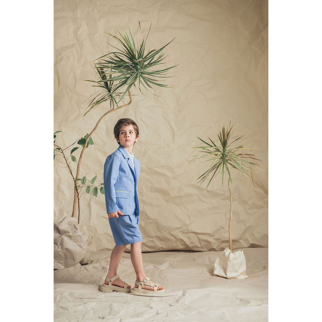 Paade Mode Flax Blue Cotton Blazer