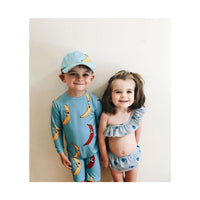 Hugo Loves Tiki Blue Hearts Ruffle Bikini