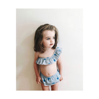 Hugo Loves Tiki Blue Hearts Ruffle Bikini