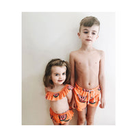 Hugo Loves Tiki Orange Watermelon Ruffle Bikini