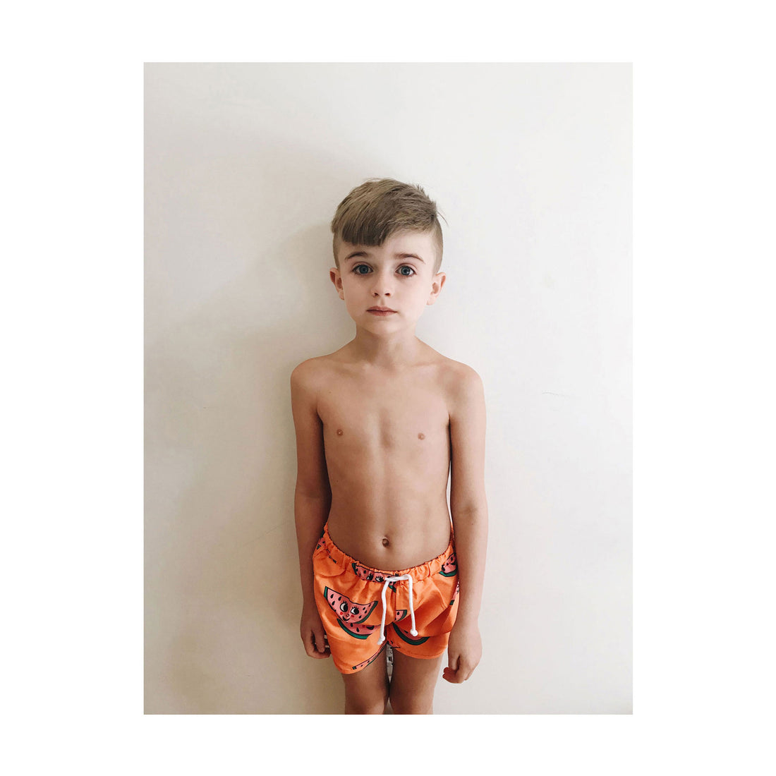 Hugo Loves Tiki Orange Watermelon Swim Trunks