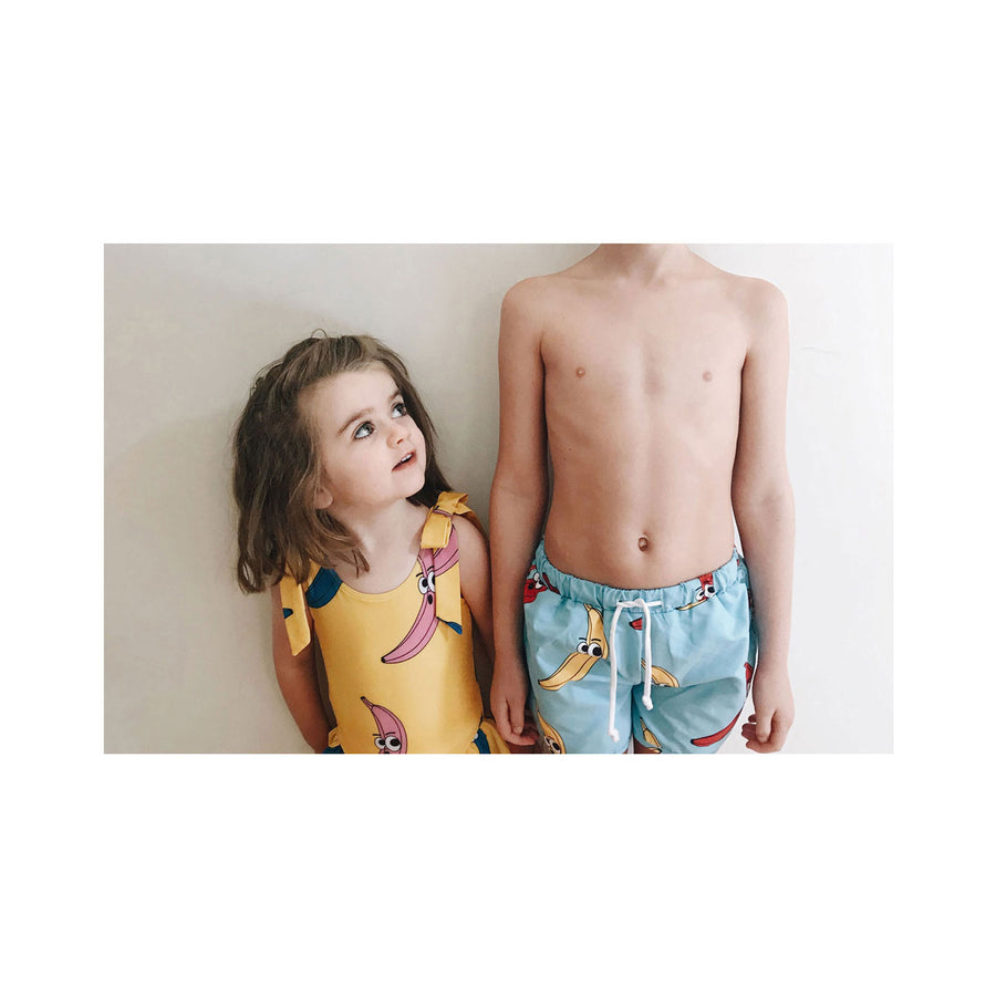 Hugo Loves Tiki Blue Banana Swim Trunks