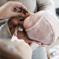 Briar Baby Blush Linen Bonnet