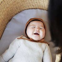 Briar Baby Rust Linen Bonnet