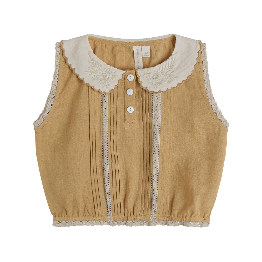 Little Cotton Clothes Mustard Linen Pip Blouse
