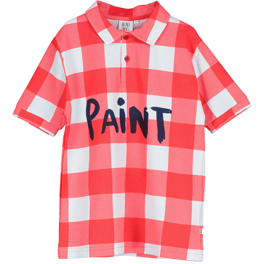 Beau Loves Red Gingham Polo