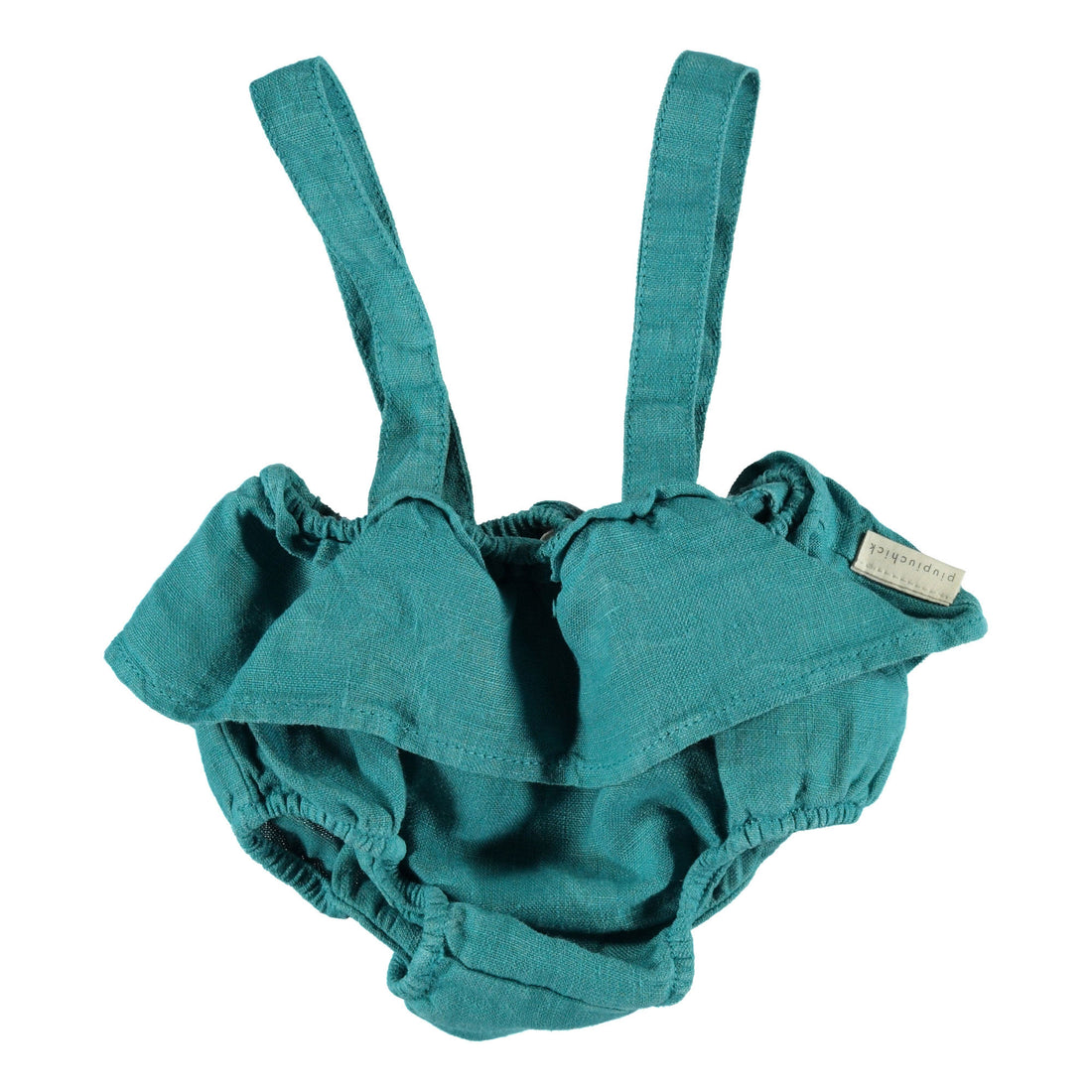 Piupiuchick Emerald Linen Shorties with Straps