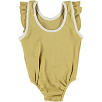 Piupiuchick Mustard Ribbed Bodysuit