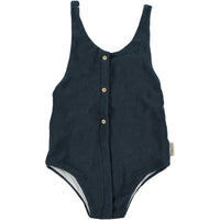 Piupiuchick Navy Terry Buttons Swimsuit