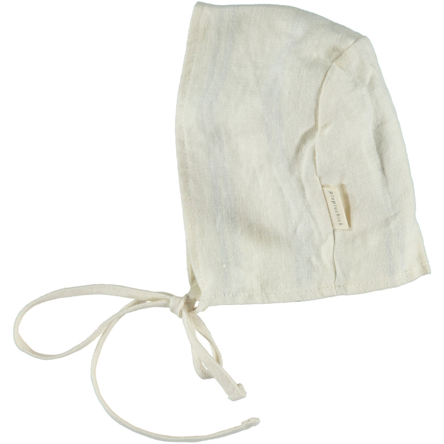 Piupiuchick Navy Stripes/Ecru Reversible Baby Bonnet